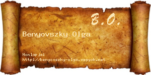 Benyovszky Olga névjegykártya